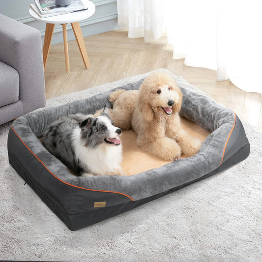 Large Dog Bed with Removable Washable Waterproof Cover — Sponge Foam Support