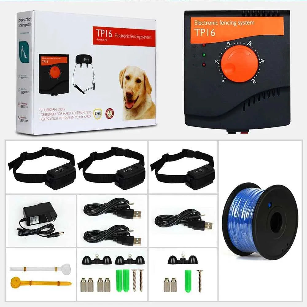 Dog Training Collar and Electric Fence TP16 5625 Square Meters, Waterproof, Rechargeable, Electric shock