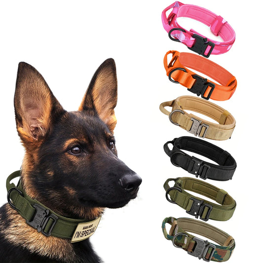 Dog Training Adjustable Tactical Dog Collar And Leash.   Set Control Handle