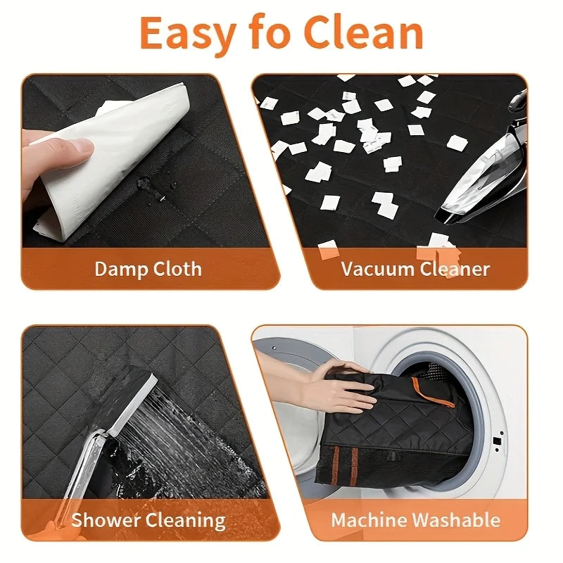 Heavy Duty Dog Car Seat Cover — Waterproof, Scratch-Resistant, Striped Anti-Slip Rear Protector