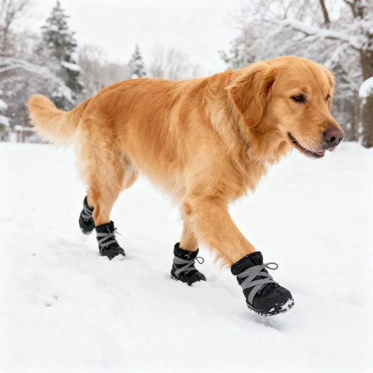 All Weather Dog Boots, easy on and off. Keep Paws Clean and Dry, Waterproof & Windproof for Outdoors Reflective