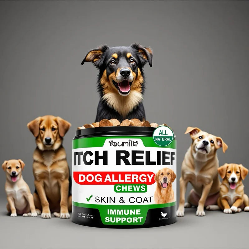 Dog Itch Relief & Allergy Chews — Immune Support, Gut Health & Skin & Ear Itching Relief
