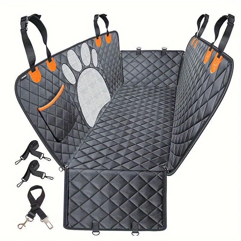 Heavy Duty Dog Car Seat Cover — Waterproof, Scratch-Resistant, Striped Anti-Slip Rear Protector