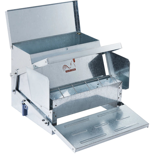 Automatic Poultry Feeder 25 lbs.  Feeds 10 Chickens up to 11 Days Galvanized Steel