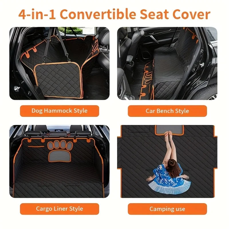 Dog Car Seat Cover — Heavy Duty, Scratch-Resistant, Anti-Slip Rear Seat Protector