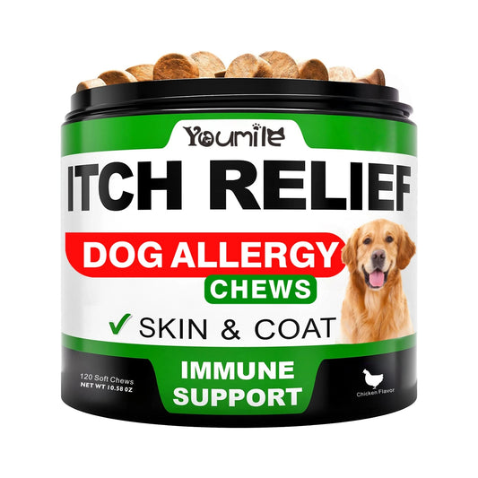 Dog Itch Relief Allergy Chews, Immune Support+Gut Health, Skin And Ear Itching