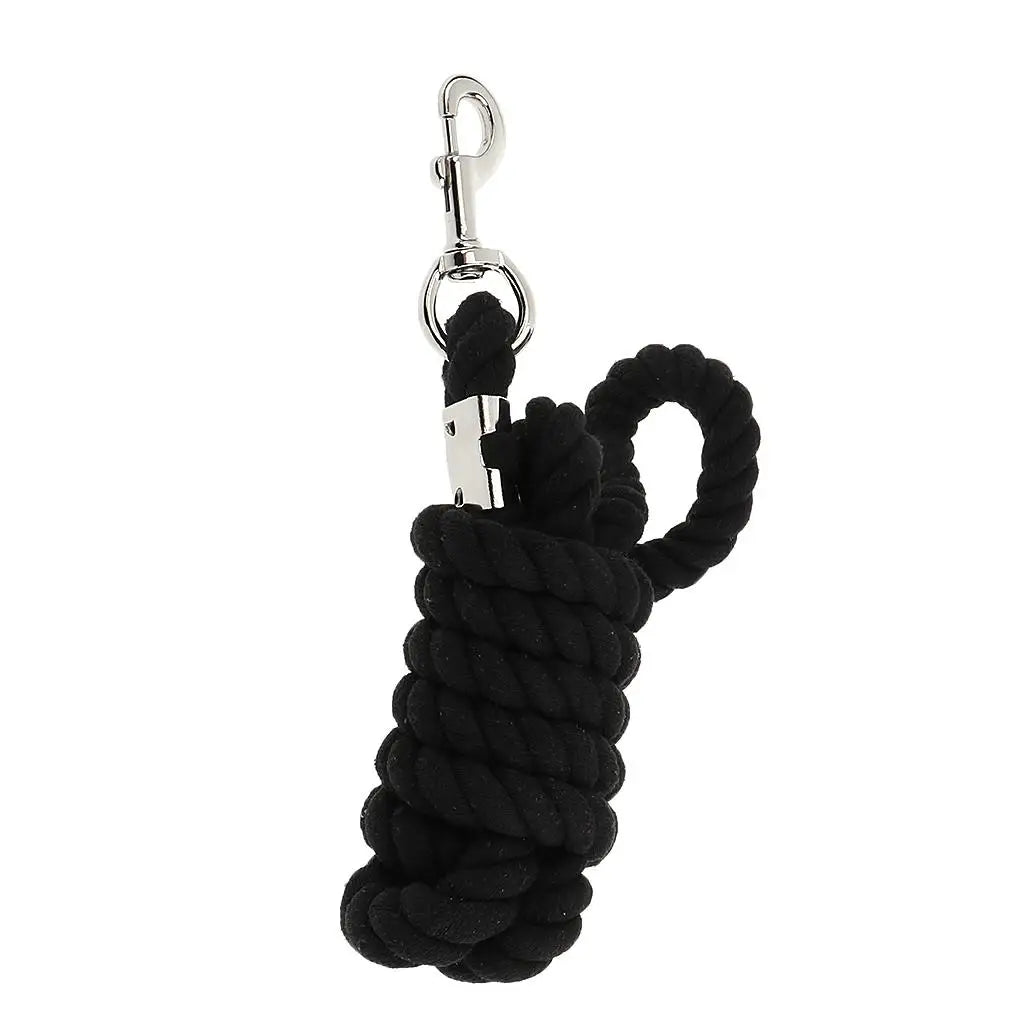 20mm Extra Thick Cotton Horse Lead Rope — Braided, 2.5m with Brass Snap