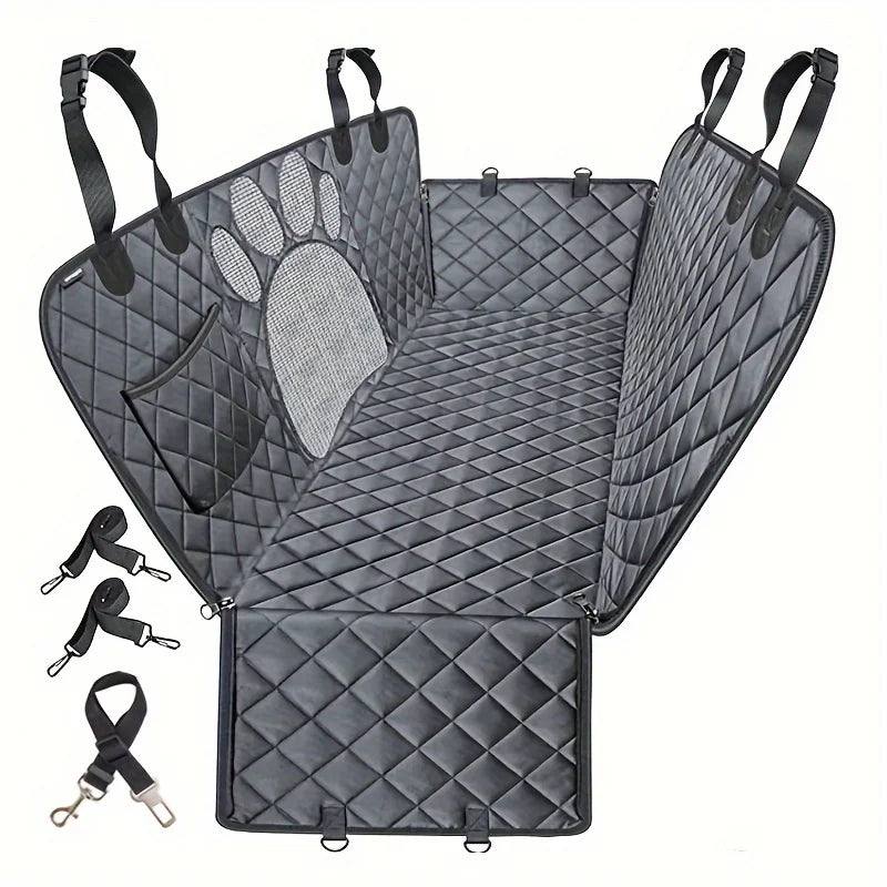 Heavy Duty Dog Car Seat Cover — Waterproof, Scratch-Resistant, Striped Anti-Slip Rear Protector