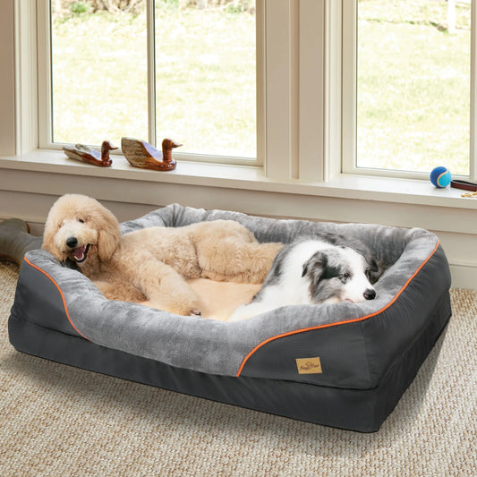 Large Dog Bed with Removable Washable Waterproof Cover — Sponge Foam Support