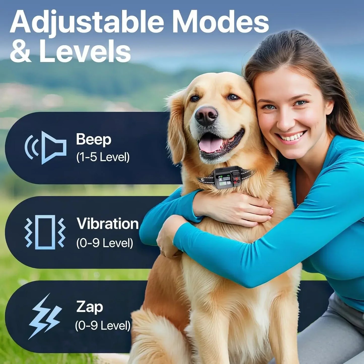 GPS Wireless Dog Fence System — Invisible Electric Fence, 49–6,561 ft Range, 3 Training Modes