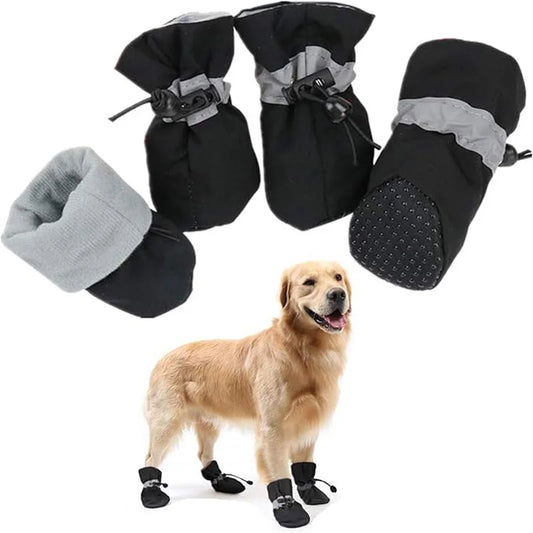 All Weather Dog Boots, easy on and off. Keep Paws Clean and Dry, Waterproof & Windproof for Outdoors Reflective