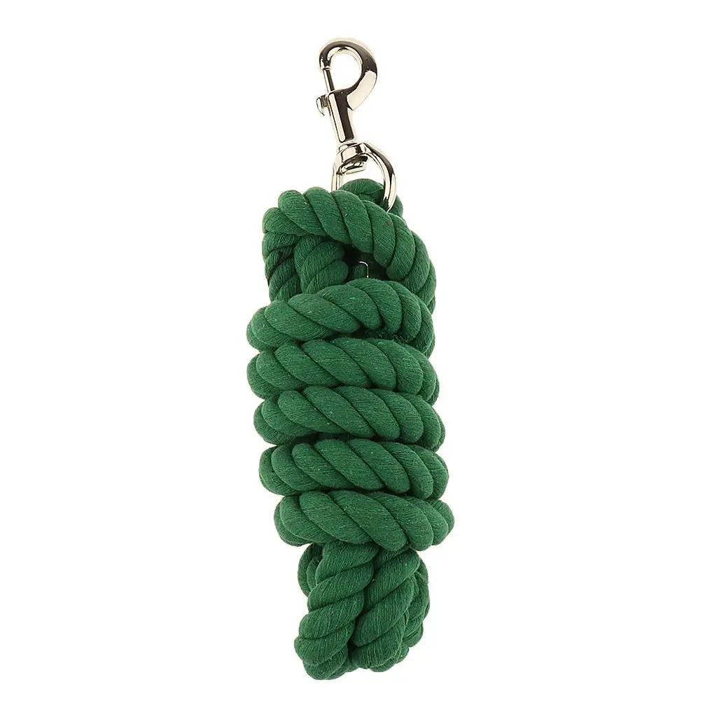 20mm Extra Thick Cotton Horse Lead Rope — Braided, 2.5m with Brass Snap