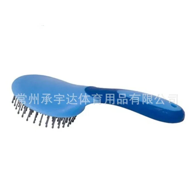 Horse Mane & Tail Brush — Round, Soft Rubber Grip, Needle Bristles