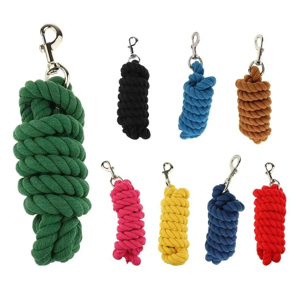 20mm Extra Thick 2.5m Horse Leading Ropes Cotton Weave Equestrian Rein Halters Braided Horse Rein Chain Bridle Leading Leash