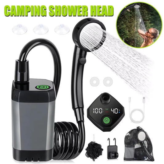 Portable Shower for Outdoor use, 6000mAh Rechargeable, 4 Spray Modes