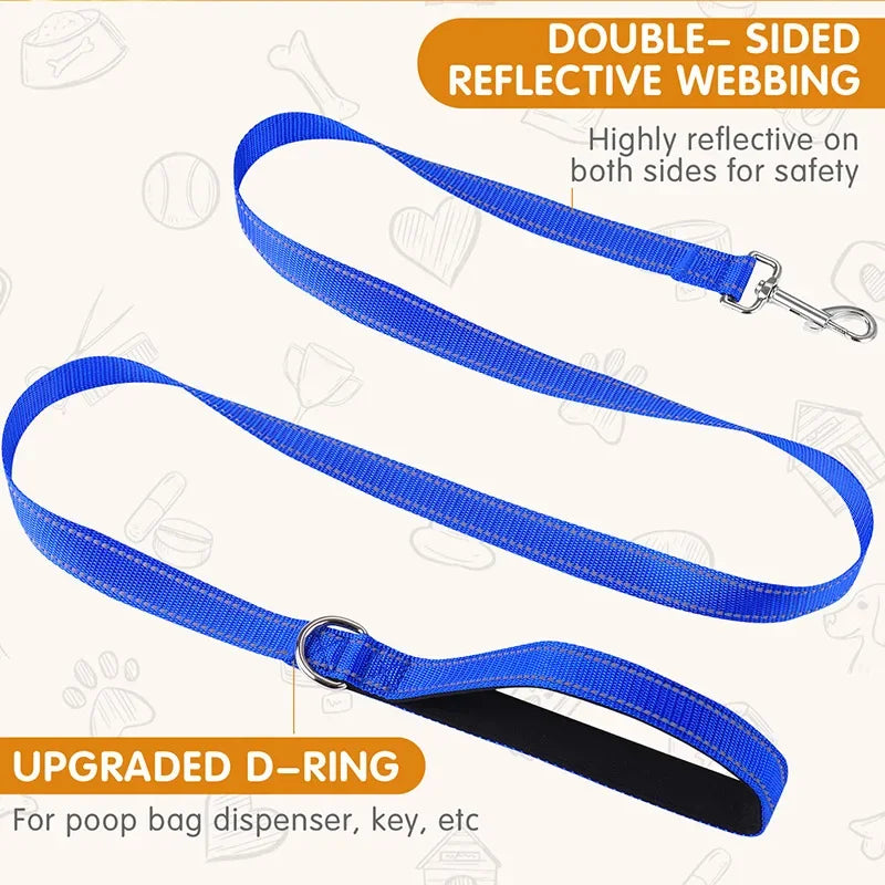 Reflective Night Safety Lead Strap for Dogs & Cats — Multiple Lengths & Colors